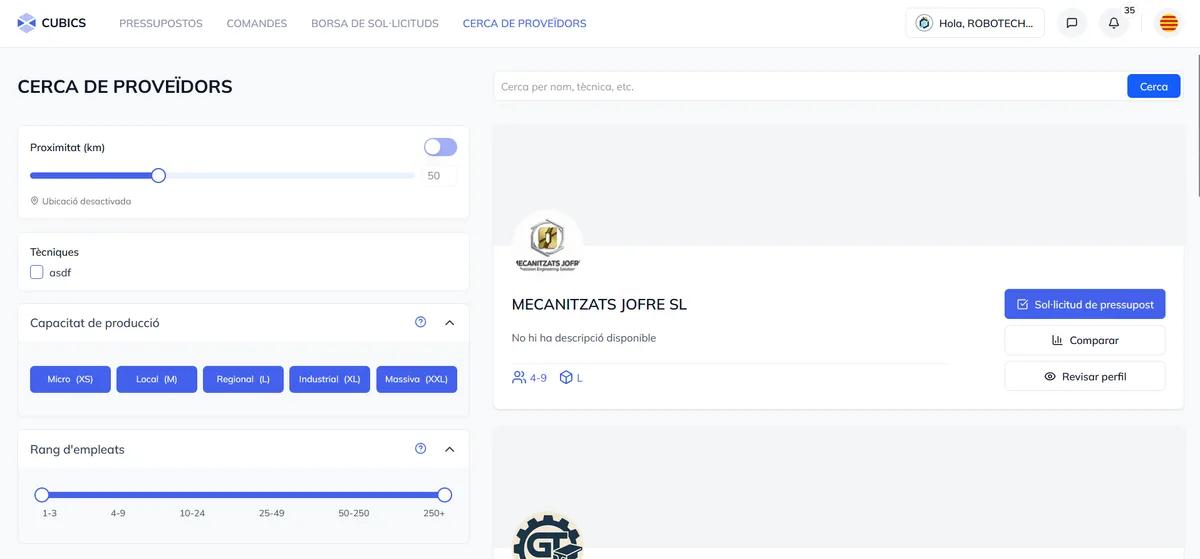 Cerca de proveïdors